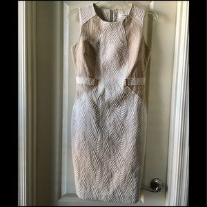 Calvin Klein Tan/Cream Sleeveless Dress - Size 2